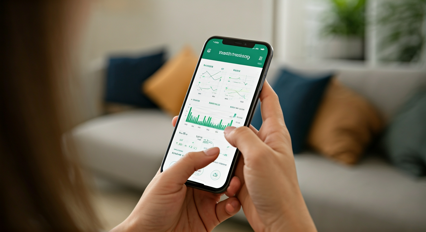 Parent using health app for tracking