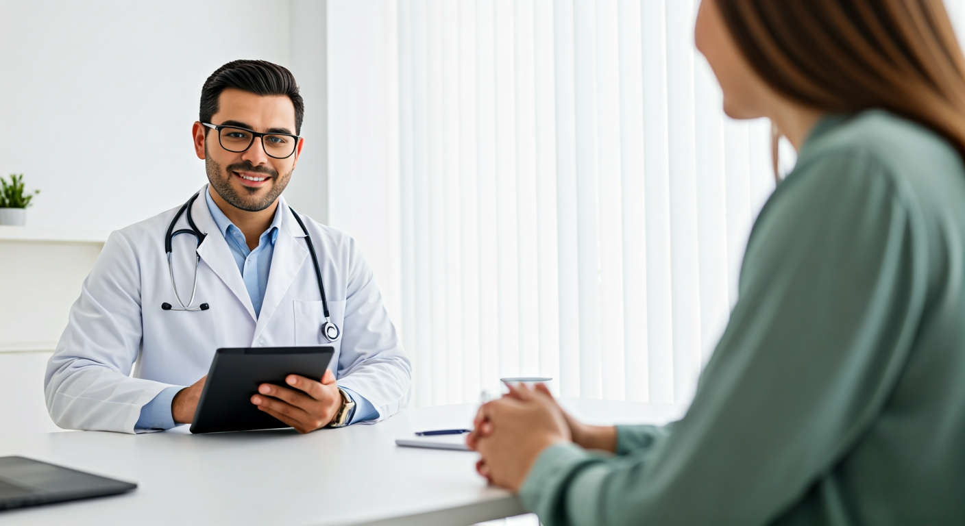 Doctor consultation with family